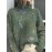 [3D Print Forest Sweater] Women's 3D All-Over Print Forest Sweater - Oversized H-Line Silhouette, High Neck Long Sleeves, Green Pullover with Foxes Rabbits Birds Mushrooms - All-Season Casual Semi-Formal Wear