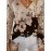 Women'S Elegant V-Neck Long Sleeve Sweater - Floral Print Pullover with BrownRed/Orange/ - Non-Stretchy Sweater for Fall/Winter, Office, Party, Everyday Outfits - Women'S Sweater, Ladies Sweaters, Party Attire, Vneck Design, Durable Knitwear