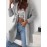 Women'S Light Gray Cardigan - Casual Loose-Fit Long Sleeve Hooded Sweater for Fall/Winter, Versatile Layering Piece with Button Details, Sweater Cardigan