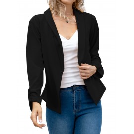 Plus Size, Women's Fall Fashion Blazer- Double-Layer Suit Collar Slim Fit Blazer Jacket, High-Quality Fabric, Exquisite Tailoring, Versatile for Office/Daily/Date/Street, Multiple Sizes/Colors, Easy to Match, Breathable Comfortable, Blazers For Women Plus Size, Blazer For Women Elegant Classy, Blazer Jackets For Women Plus Size, Blazers For Women Elegant Classy, Black Blazer For Women Plus Size, Plus Size Women Blazers, Blazers Plus Size, Curve Blazers For Women,