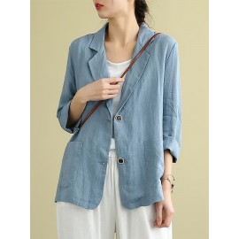 Plus Size, Women's Plus Size Burgundy (or solid colors) Jacket - Elegant Collar Blazer-like Coat with Single-Button Closure, Lightweight Structured Blouse Jacket for Spring/Summer, Casual & Formal Events - Machine Washable - Solid Burgundy & Neutral Tones Available - Solid Color with Collar & Single-Button Front Closure - Suitable for Warm Weather - Chic & Sophisticated Blazer Jacket, Blazers For Women Plus Size, Plus Size Womens Blazer, Black Blazer For Women Plus Size,