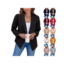 Plus Size, Women's Fall Fashion Blazer- Double-Layer Suit Collar Slim Fit Blazer Jacket, High-Quality Fabric, Exquisite Tailoring, Versatile for Office/Daily/Date/Street, Multiple Sizes/Colors, Easy to Match, Breathable Comfortable, Blazers For Women Plus Size, Blazer For Women Elegant Classy, Blazer Jackets For Women Plus Size, Blazers For Women Elegant Classy, Black Blazer For Women Plus Size, Plus Size Women Blazers, Blazers Plus Size, Curve Blazers For Women,