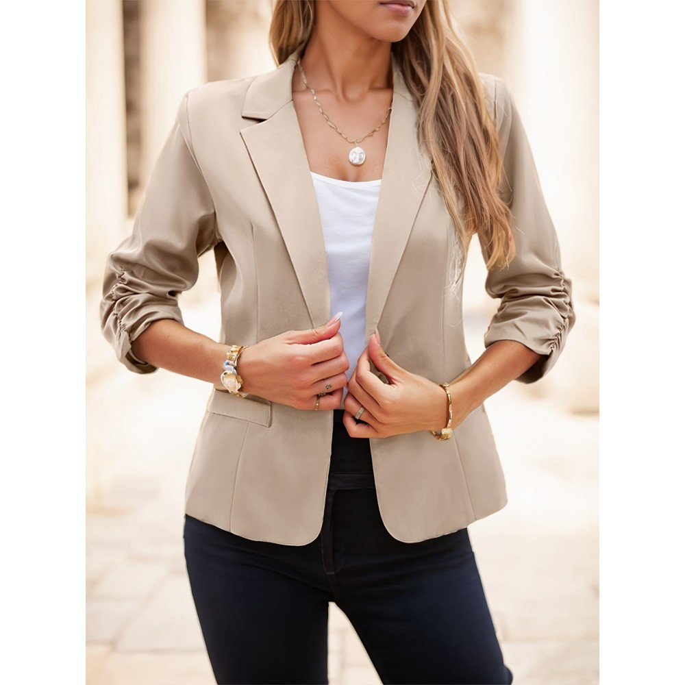 Plus Size, Plus Size Spring And Autumn Women's Casual Suit Jacket, Machine Washable