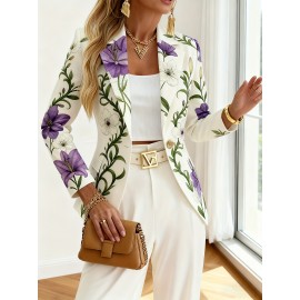 Plus Size - Plus Size Autumn And Winter Fashionable Printed Suit Jacket, Plus Size Suits for Women, Jackets for Women Plus Size, Winter Wardrobe, Office Wear, Stylish Suit, Fashionable Blazer, Highquality Stitching, Warm Material, Printed Blazer